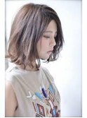 ボブ 外ハネ ミディアムボブ 大人ボブ 耳かけ ノームコア