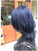1ブリーチでネイビーカラー☆