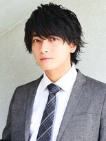 スーツ短髪ツーブロック束感モテる黒髪スリークショート流行