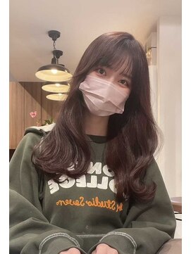 シャメル(Chamel) 韓国風シースルーバングおくれ毛レイヤーロングスタイル