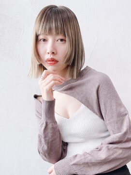 アルバム 池袋(ALBUM) サイドバングボブ_グレージュカラーボブウルフ_8900