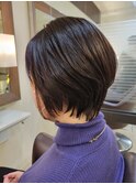 丸みショートボブ 絶壁解消ヘア ふんわりショート1