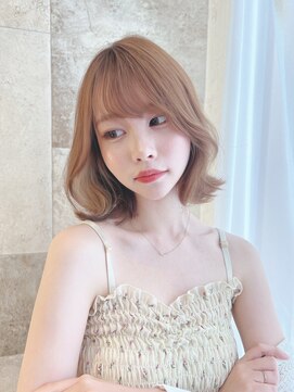 ロンド クラン 岡崎(Lond Clan) 小顔ヘア　ヌーディーカラー　韓国ボブ　切りっぱなしボブ