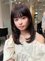 ロンドエニカ 大宮(Lond enika)&nbsp;前髪カタログアンブレラカラーこなれミディウェーブパーマ大宮