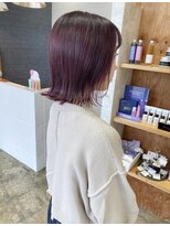 ニド(2do)&nbsp;切りっぱなしボブ&ピンクボルドーカラー