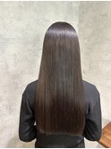 アッシュブラウン　暗髪ストレート【新宿/髪質改善】