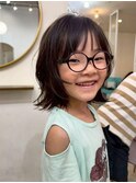 キッズカット☆女の子大人可愛いくびれボブ◎前髪ありオール世代