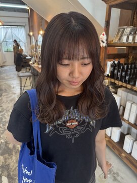 チャプター 問屋町(chapter) ブリーチなしミルクティーブラウン顔周りレイヤーカット韓国ヘア