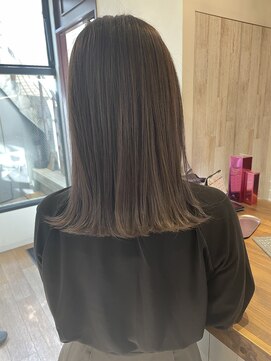 ハイライトグレデーション/ダブルカラー/ボブ/ベージュ/髪質改善