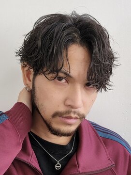 フィフス 札幌大通(fifth) 札幌フェザーパーマ毛流れ微分けフェザーショートセンターパート