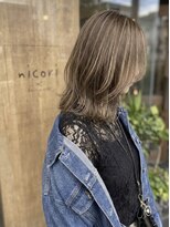 ニコリヘアワークス(nicori hair works)&nbsp;ミディアム×ハイライト×レイヤー1
