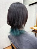 ミントアッシュグレージュカラーくすみカラー細めハイライト