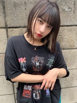 アリスバイアフロート 自由が丘(ALICe by AFLOAT) 【山田】切りっぱなしボブインナーカラーミルクティーベージュ