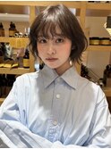 ショートパーマ夏カラー/ブリーチなしカラー/小顔