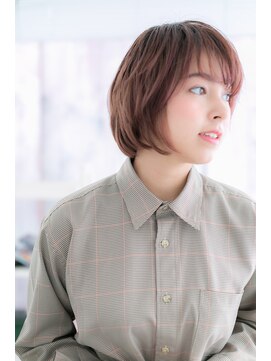 ヘアアンドビューティー ミック(Hair & Beauty miq) ボルドー×斜めバング★旬顔ナチュラルボブb