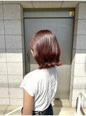 20代30代40代オレンジピンクナチュラルボブ切りっぱなし