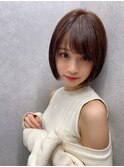 大人かわいい/レイヤーロング/グレーベージュ/前髪パーマ/錦糸町