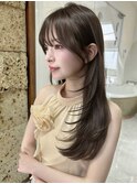 レイヤーカットブルーブラックチェリーブラウンharuhi