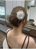 後れ毛くるりんぱ編み込み結婚式二次会ヘアアレンジアップ☆