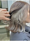 インナーカラー/シルバー/ダブルカラーハイライトブリーチ