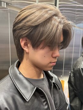 サンクマーケット 渋谷(cinq MARKET) メンズミルクティーベージュコンマヘアアッシュグレージュカラー