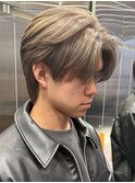 メンズミルクティーベージュコンマヘアアッシュグレージュカラー