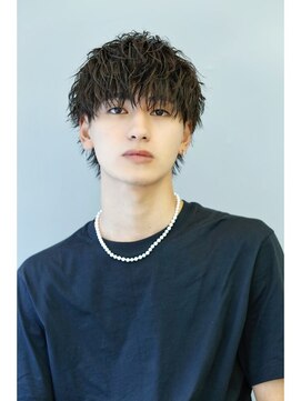 メンズオルズ 渋谷(MEN'S ALLZ) 縦落ちツイストパーマ黒髪ミニウルフツイストスパイラルパーマ