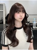 Mミルクブラウンオリーブベージュレイヤーカット
