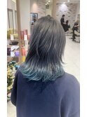 洋光台ブリーチ複雑履歴ダブルカラー白髪ぼかしハイライト