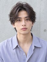 フレイムス ヘア アンド リラックス 高崎駅西口店(Frames hair&relax)&nbsp;黒髪ミディアムセンターパートフェザーパーマ