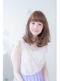 大人かわいいレイヤー前髪ココアブラウン