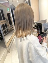 ヘアサロンガリカアオヤマ(hair salon Gallica aoyama)&nbsp;【坂本拓麻】ナチュラル外ハネロブ/柔らかミルクティーベージュ