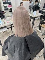 アジールヘア 所沢プロペ通り店(agir hair)&nbsp;ミディアムボブケアブリーチハイトーンカラーミルクティー