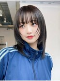 アッシュブラックフレンチカジュアルレイヤーロング_ba488501