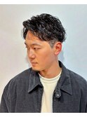 横浜メンズパーマニュアンスパーマワンカール毛流れ大人パーマ