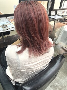 ルームスヘアー(Rooms Hair) ピンクベージュ×レイヤーカット