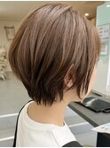 シドウ/20代30代40代/パーマなしショートボブ/アッシュベージュ