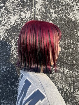 メゾンセブンルックス 宇都宮簗瀬店(Maison 7LOOKS) RED×BLACK+ボブヘア《手塚》