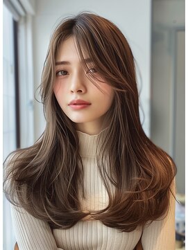 レヴ 草加店(LEV.) 外ハネブルーブラックワイドバング