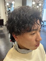 ヘアーメイク ロージー 北18条店(HAIR MAKE ROSY)&nbsp;かき上げヘア七三ヘアツーブロックメンズ波巻きスパイラルパーマ