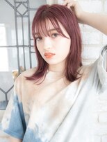 サロン ド ウィズ 八幡店(Salon de With)&nbsp;ピンクブラウンミディスタイル