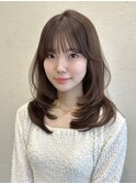 韓国風/レイヤー/前髪カット/オリーブ/透明感/ハッシュカット