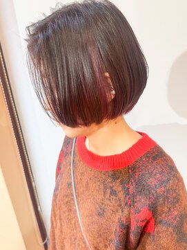 【morio原宿】インナーカラー　ピンク　ミニボブ