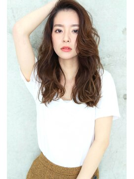 ブラン 梅田(Blanc) 【Blanc/梅田】無造作カール_くびれセミディ_斜めバングha3