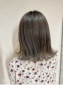 グレージュカラー/外ハネボブ/ハイトーン/髪質改善