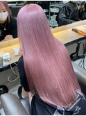 ba1696ダスティ―ピンクロングレイヤーコットンピンクアッシュ