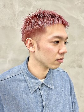 スー 渋谷(suu) ペールピンク刈り上げベリーショートアップバングボウズ