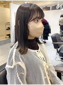 切りっぱなし ミディアム アッシュベージュ 髪質改善 オージュア