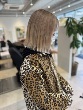 マルフェ 天王寺(marfe) ミルクティーベージュハイトーンケアブリーチ透明感カラー