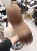 ミディアムヘアデザインカラーフェイスフレーミングミルクティー